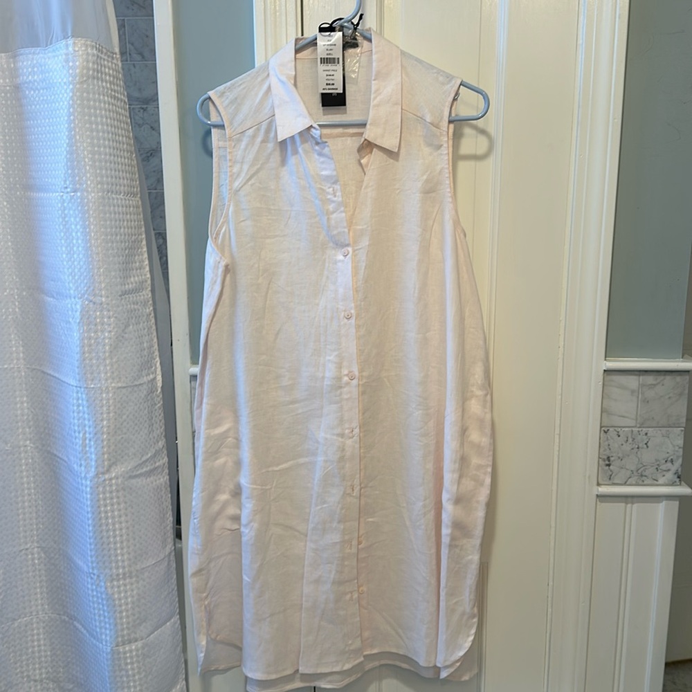 Saks Fifth Avenue 100% Linen Dress, New With Tags- Never Worn, Size Large. - Picture 4 of 11